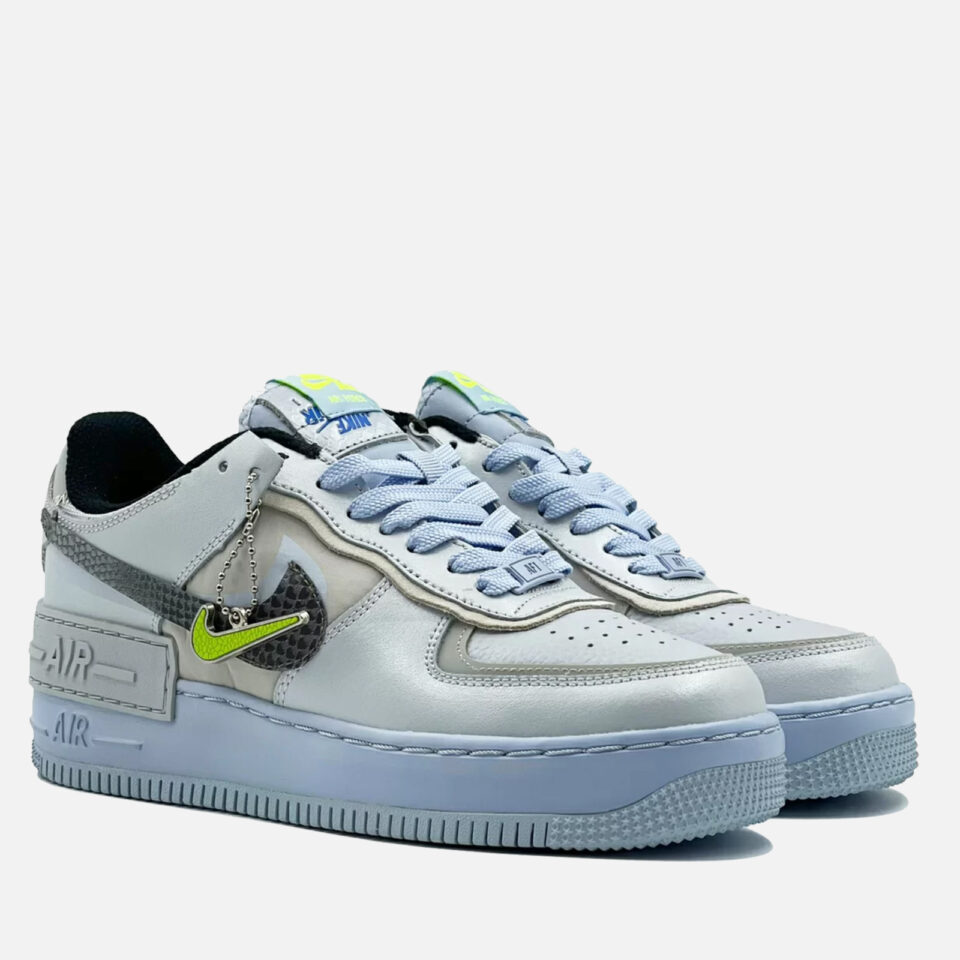 Nike Air Force 1 Low Shadow Pure Platinum Snakeskin Blue (W) — изображение 2